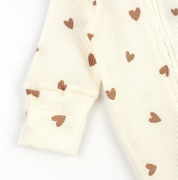 Чоловічок для немовлят на блискавці з сердечками Coffee hearts 900324 фото